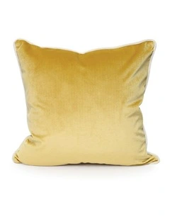 SOHO - MUSTARD - VELVET CUSHION - WHITE PIPE
