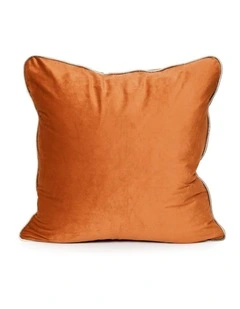 COCO PIPED - BURNT ORANGE - VELVET CUSHION - GOLD PIPE