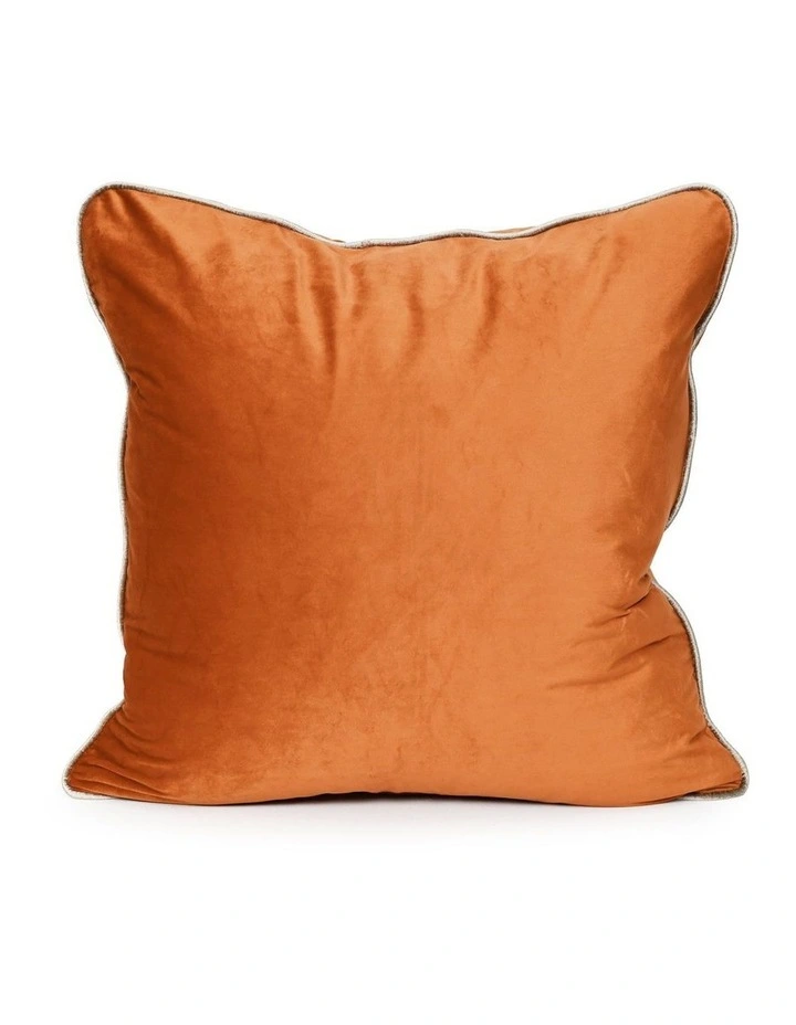 COCO PIPED - BURNT ORANGE - VELVET CUSHION - GOLD PIPE image 1