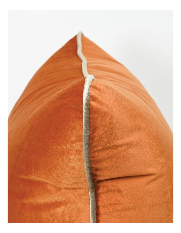 COCO PIPED - BURNT ORANGE - VELVET CUSHION - GOLD PIPE image 3