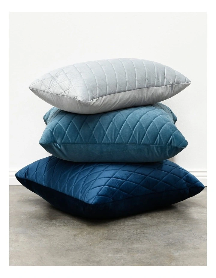COCO QUILTED - BLUE GREY - VELVET CUSHION image 4