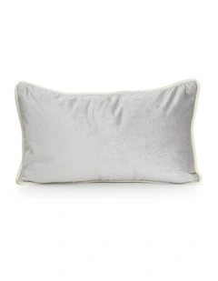 SOHO - PEBBLE GREY - VELVET CUSHION - WHITE PIPE