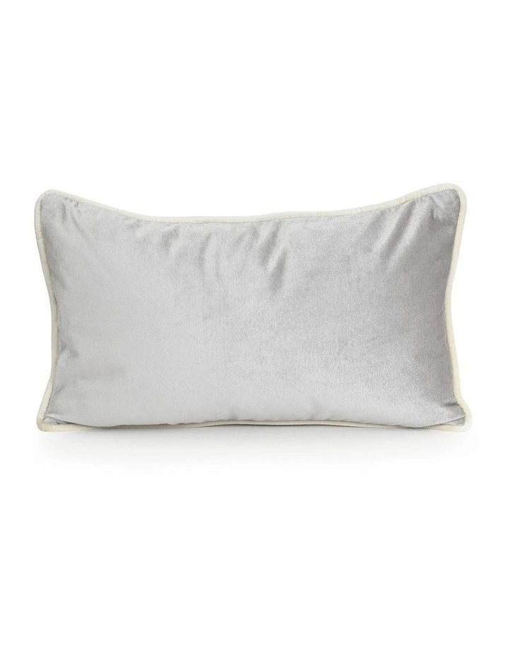 SOHO - PEBBLE GREY - VELVET CUSHION - WHITE PIPE image 1