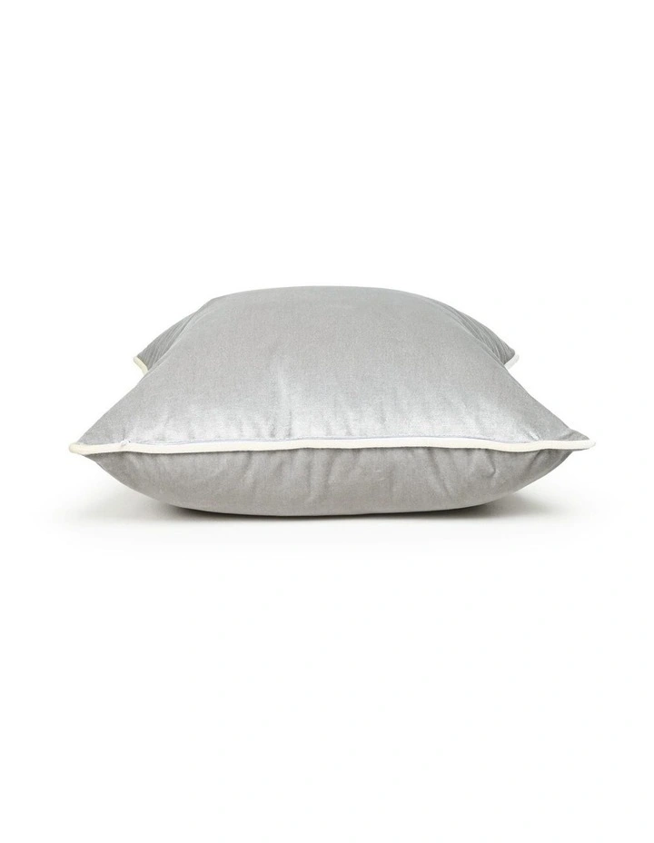 SOHO - PEBBLE GREY - VELVET CUSHION - WHITE PIPE image 2