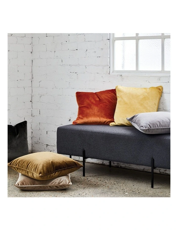 SOHO - PEBBLE GREY - VELVET CUSHION - WHITE PIPE image 4