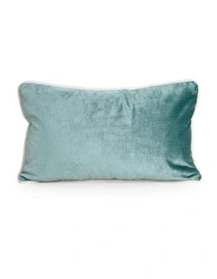 SOHO - AQUA - VELVET CUSHION - WHITE PIPE