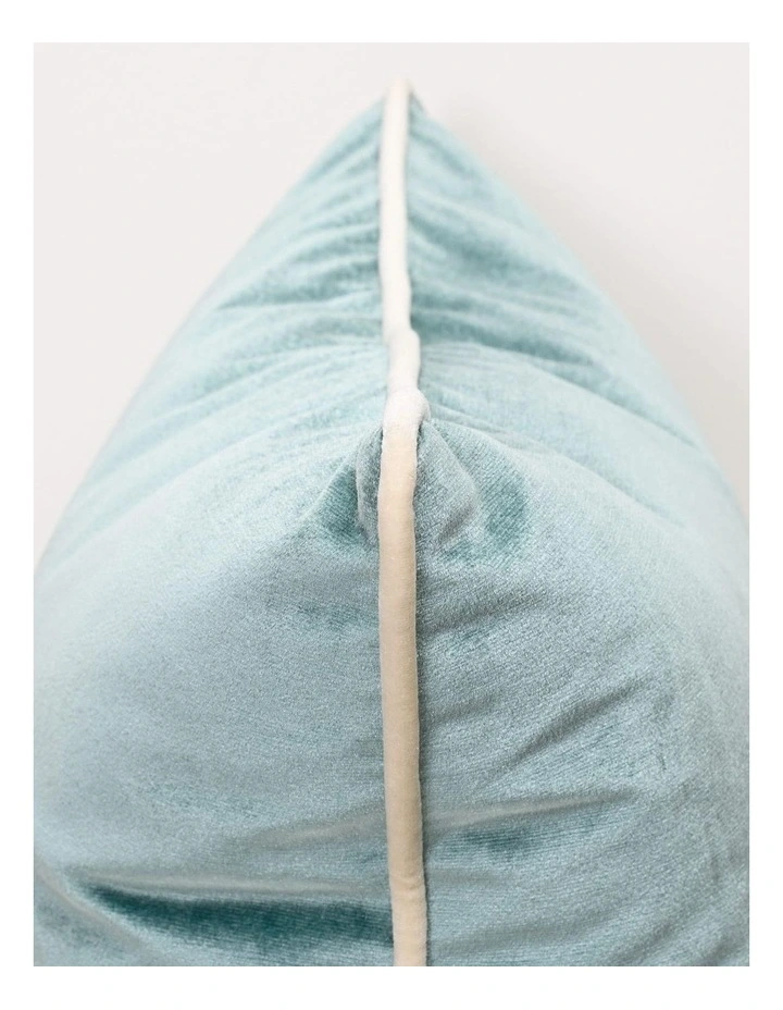 SOHO - AQUA - VELVET CUSHION - WHITE PIPE image 2