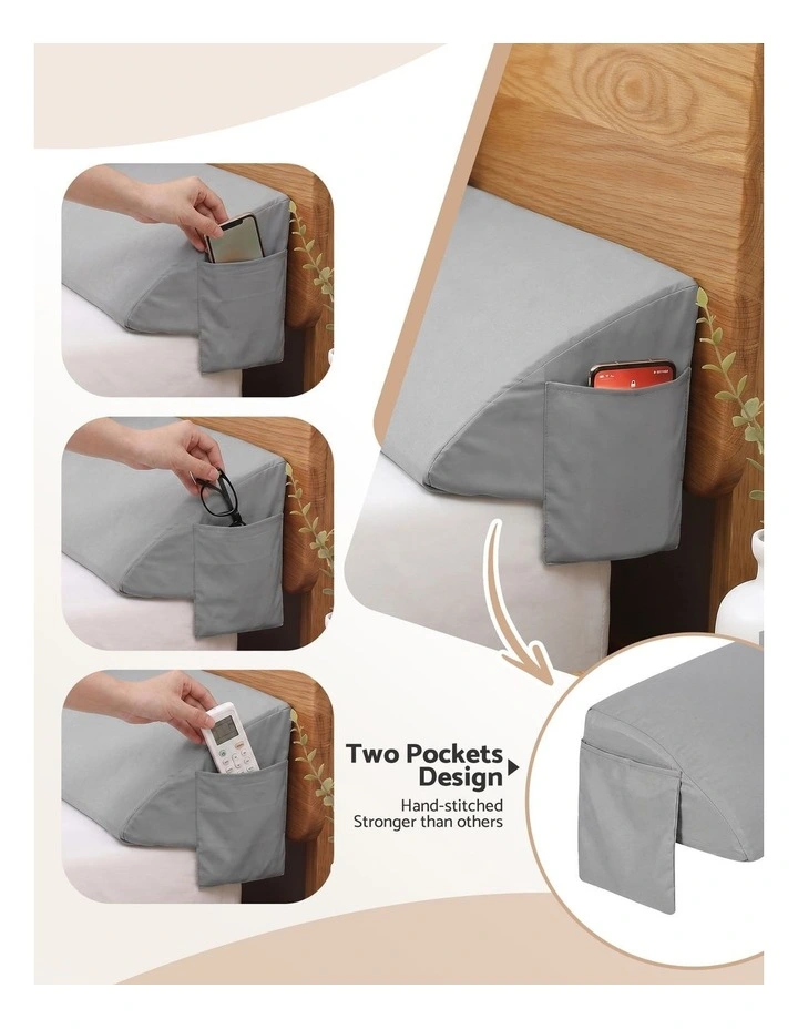 Giselle Bed Wedge Mattress Gap Filler Pillow with 2 Pockets for Dorm, Double Size image 4