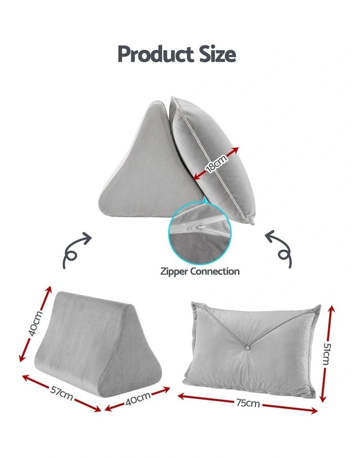 Giselle Ergonomic Back Support Sitting Cushion Pillow with Shredded Sponge Velvet image 2