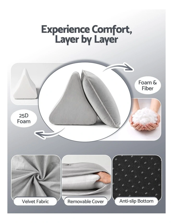 Giselle Ergonomic Back Support Sitting Cushion Pillow with Shredded Sponge Velvet image 5