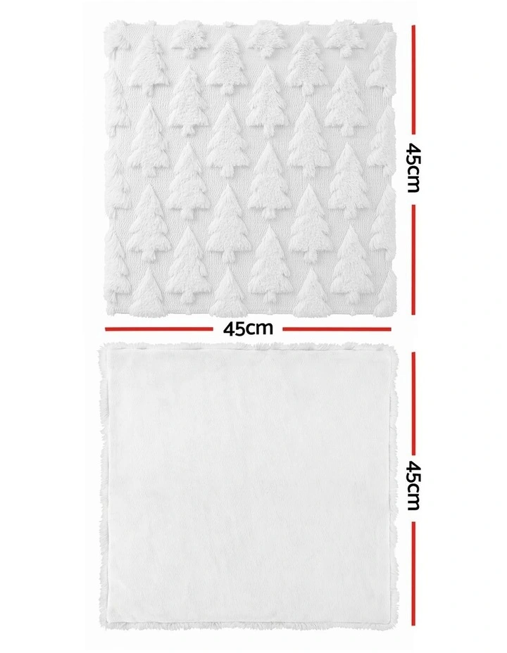 Jingle Jollys Christmas Tree Pillow Covers 2 Packs Cushion Covers White image 2