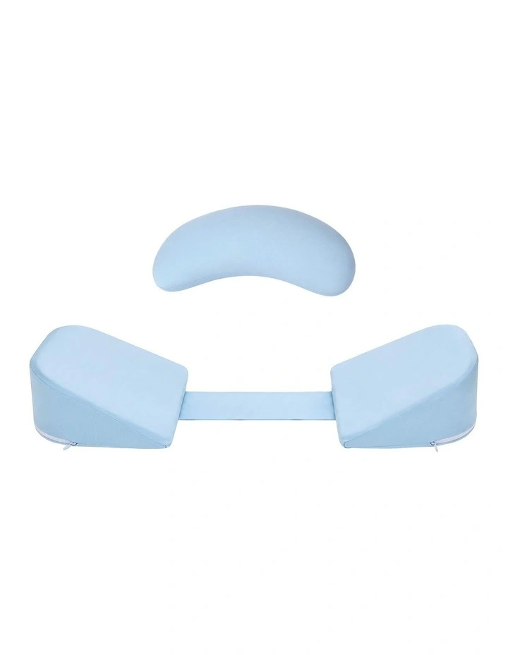 Giselle Adjustable Memory Foam Pregnancy Pillow for Back, Belly & Hips Support, Blue image 3