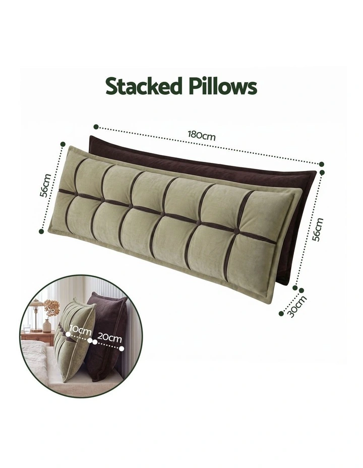 Giselle Chenille Headboard Reading Wedge Pillow with Double-Layer Storage, King Size image 2