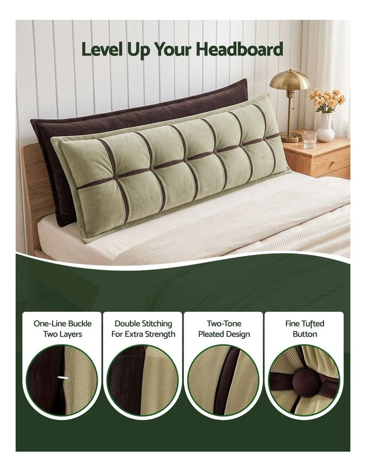 Giselle Chenille Headboard Reading Wedge Pillow with Double-Layer Storage, King Size image 5