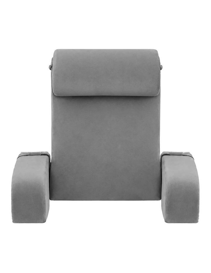 Giselle Non-Sag Solid Memory Foam Reading Back Pillow with Neck Roll & Arms Velvet image 3