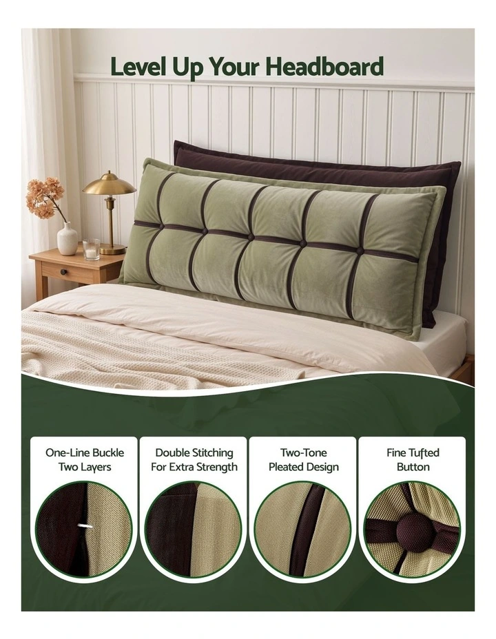 Giselle Chenille Headboard Reading Wedge Pillow with Double-Layer Storage, Queen Size image 5