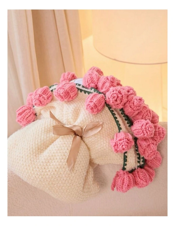 GIOIA CASA 3-in-1 Rosebud Knit Throw in Pink image 6