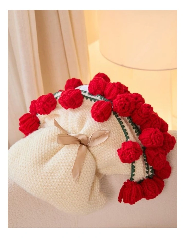 GIOIA CASA 3-in-1 Rosebud Knit Throw in Red image 6