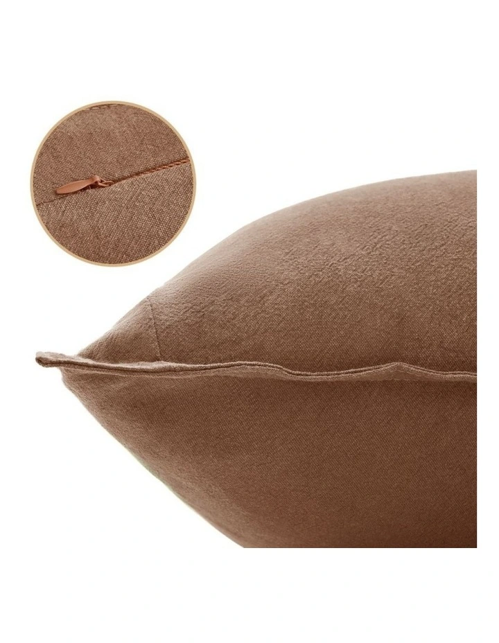 GIOIA CASA Linen-Cotton Cushion Covers in Cocoa Brown 2 Pack image 2