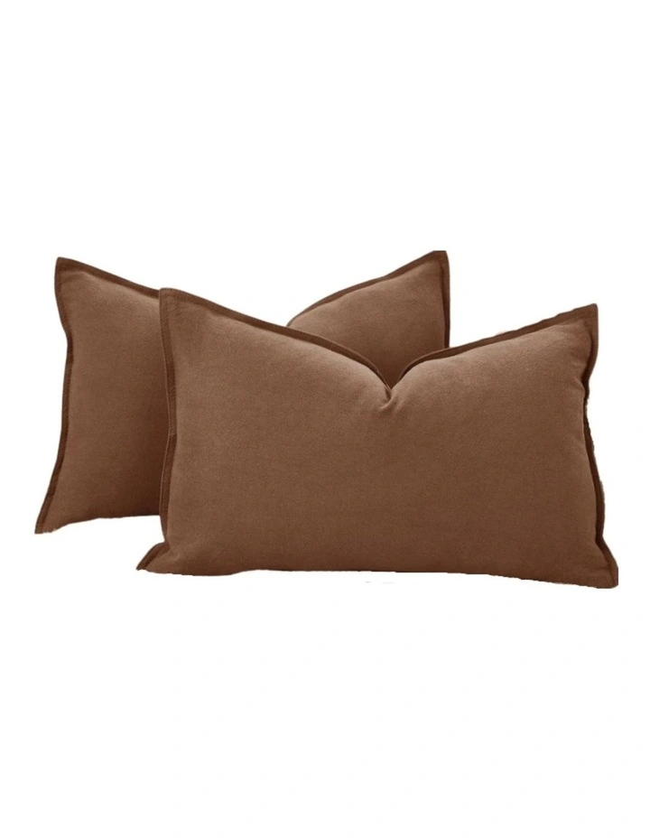 GIOIA CASA Linen-Cotton Cushion Covers in Cocoa Brown 2 Pack image 6
