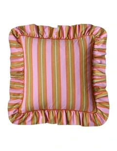 Sunrise Stripe Ruffle Cushion Cover
