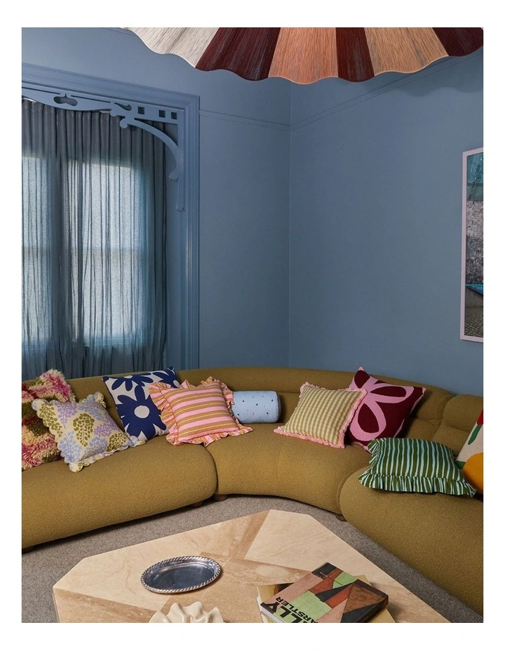 Sunrise Stripe Ruffle Cushion Cover image 3