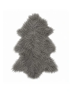 TIBETAN FUR SKIN THROW - SMOKE GREY