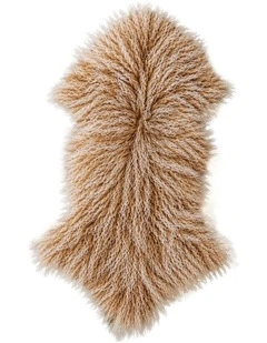 TIBETAN FUR SKIN THROW - SNOWFLAKE