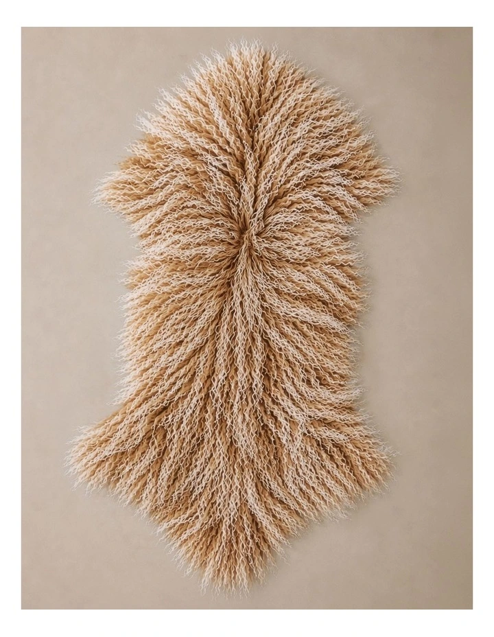 TIBETAN FUR SKIN THROW - SNOWFLAKE image 2