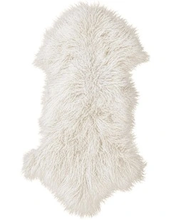 TIBETAN FUR SKIN THROW - WHITE