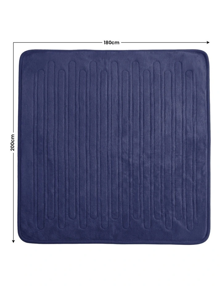 Laura Hill XL Electric Heated Blanket Throw Rug Soft Coral Fleece 10 Heat Settings - Blue image 4