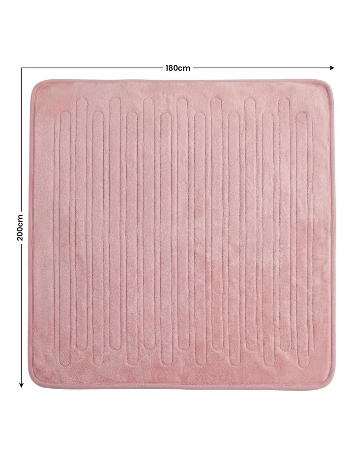 Laura Hill XL Electric Heated Blanket Throw Rug Soft Coral Fleece 10 Heat Settings - Pink image 4