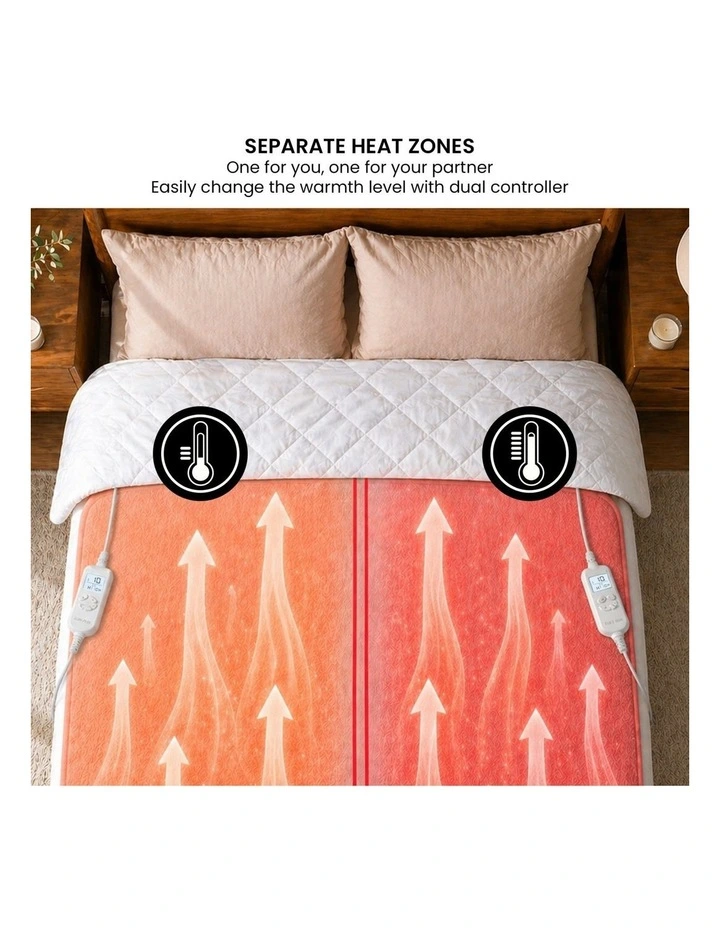 Laura Hill Queen Electric Heated Underlay Blanket Fleecy Fabric with Timer image 2