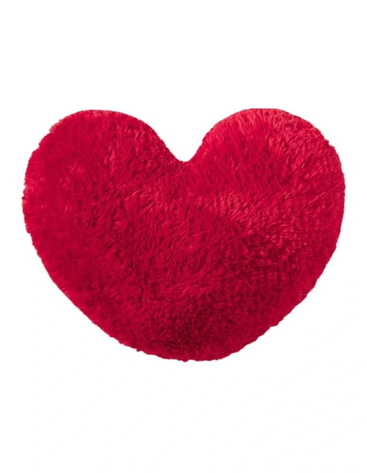 GIOIA CASA Faux Fur Love Heart Cushion in Red (40x35cm) image 2