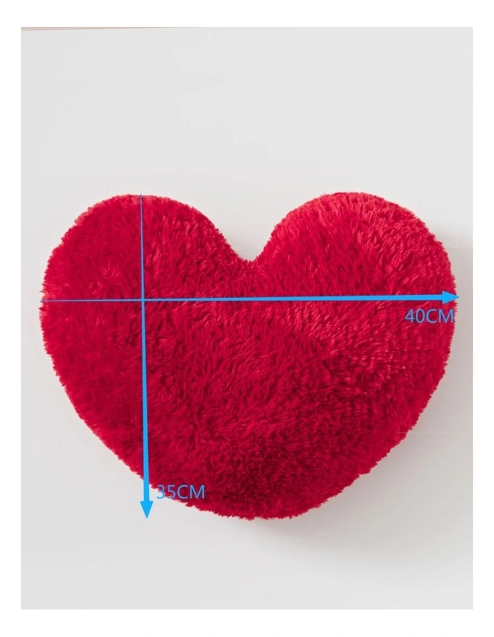 GIOIA CASA Faux Fur Love Heart Cushion in Red (40x35cm) image 5