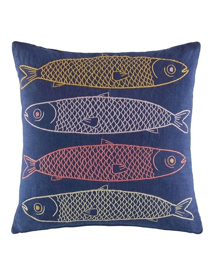 Sardines Embroidered Cushion image 1