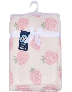 Big Softies Coral Fleece Blanket Strawberry