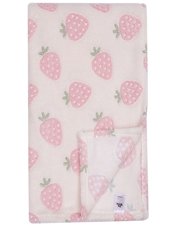 Big Softies Coral Fleece Blanket Strawberry image 3