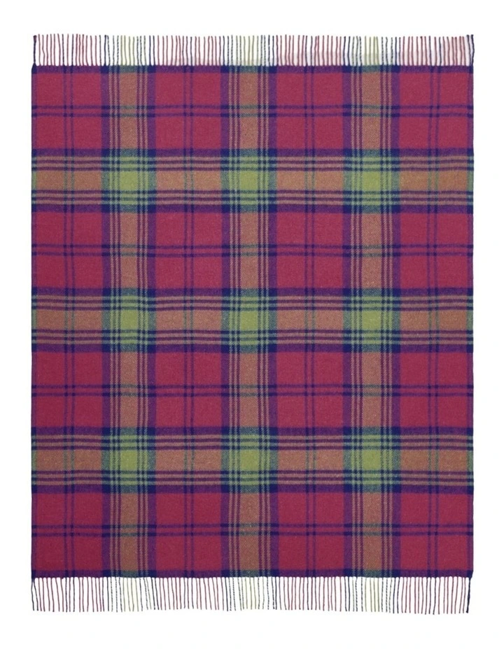 Billabong Fringed Tartan Throw Blanket with Leather Strap image 2