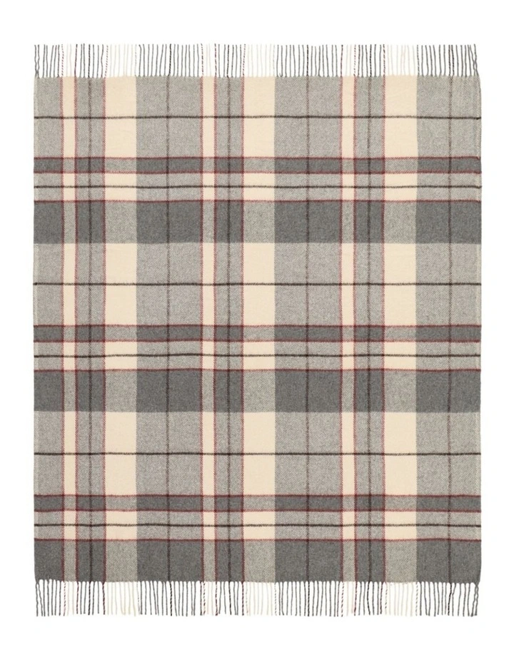 Billabong Fringed Tartan Throw Blanket with Leather Strap image 2