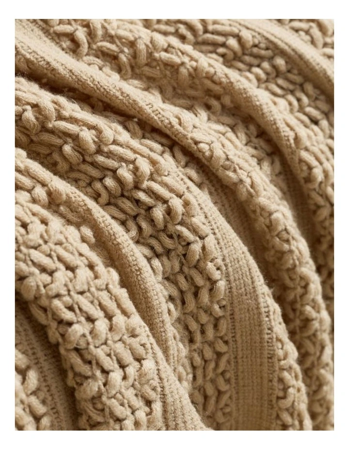GIOIA CASA Boho Open-Knitted Throw in Natural image 3