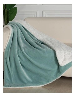 GIOIA CASA Teddy Sherpa Reversible Throw in Sage