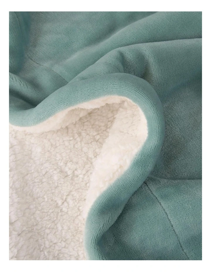 GIOIA CASA Teddy Sherpa Reversible Throw in Sage image 3