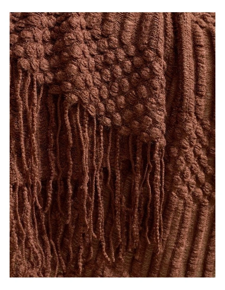 GIOIA CASA Bobble Textured Knitted Throw in Brown image 2