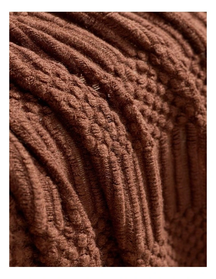 GIOIA CASA Bobble Textured Knitted Throw in Brown image 3