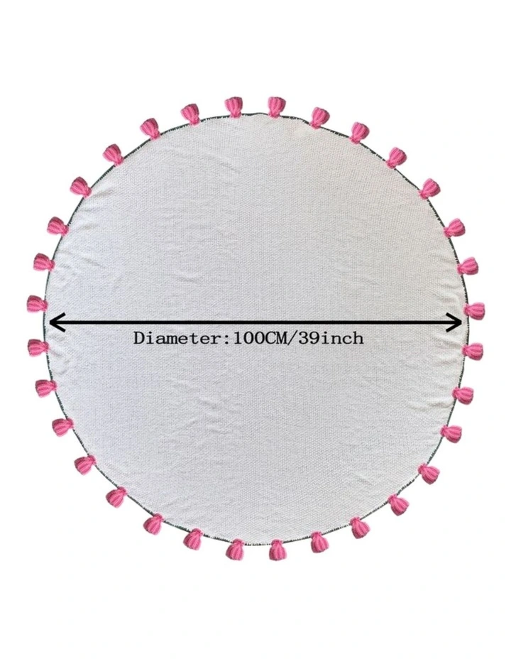 GIOIA CASA 3-in-1 Rosebud Knit Throw in Pink (100cm Diameter) image 2