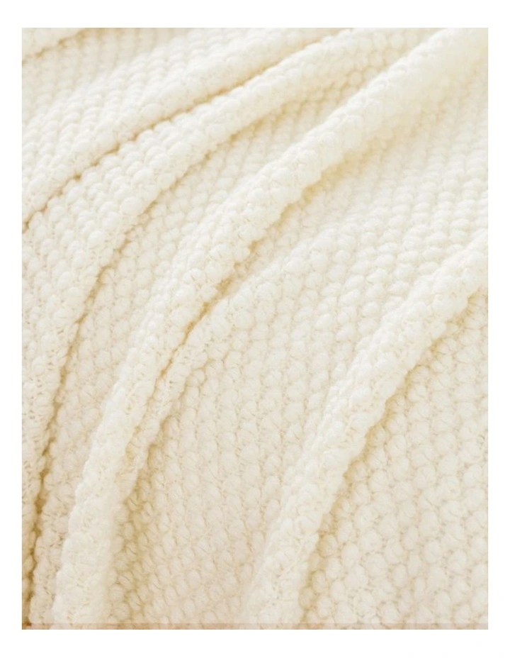 GIOIA CASA Micro Plush Knitted Woven Throw in Snow image 6