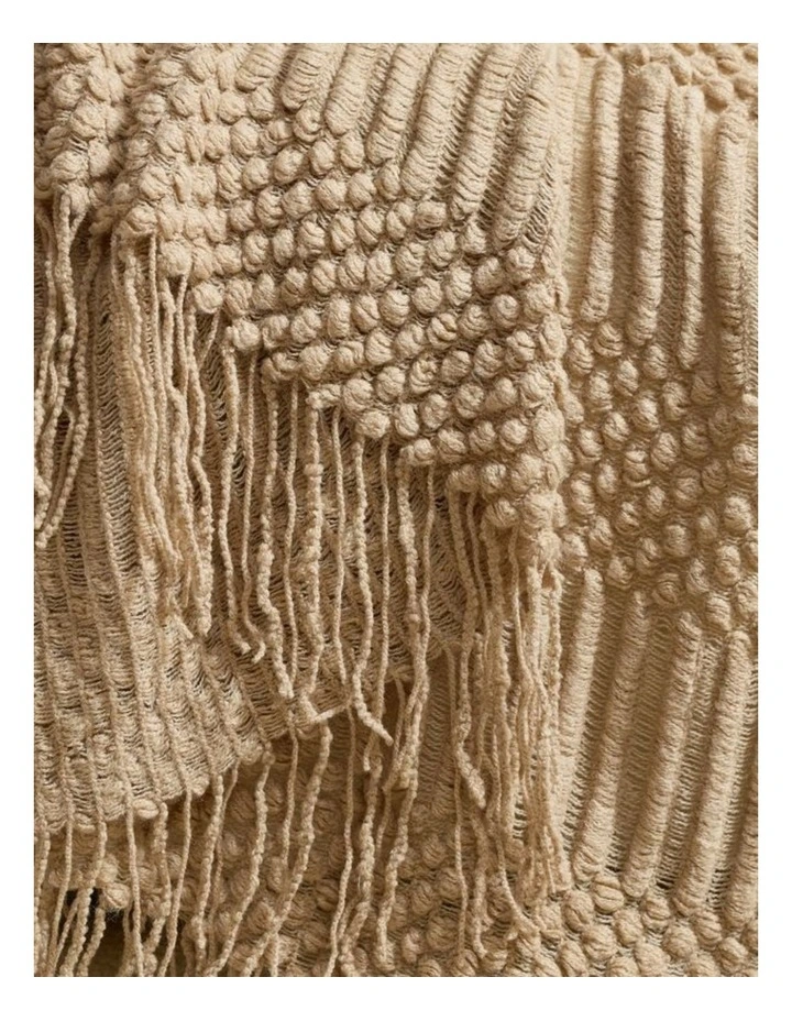 GIOIA CASA Bobble Textured Knitted Throw in Natural image 2