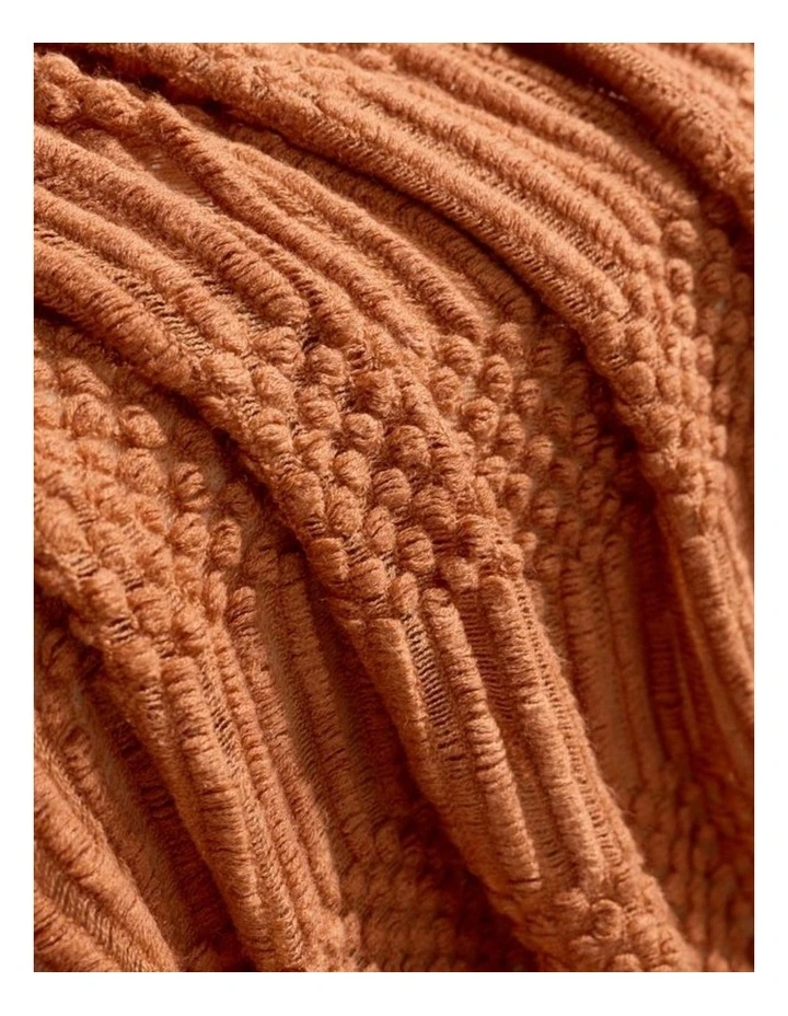GIOIA CASA Bobble Textured Knitted Throw in Terracotta image 2