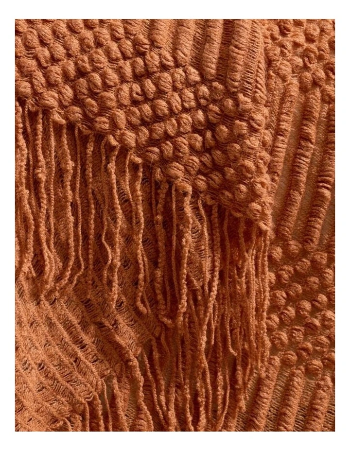 GIOIA CASA Bobble Textured Knitted Throw in Terracotta image 3